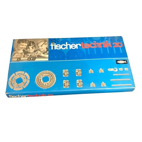 Fischertechnik 20 Vintage Mechanical Construction Set Gears & Parts Germany 60's - Picture 2 of 4